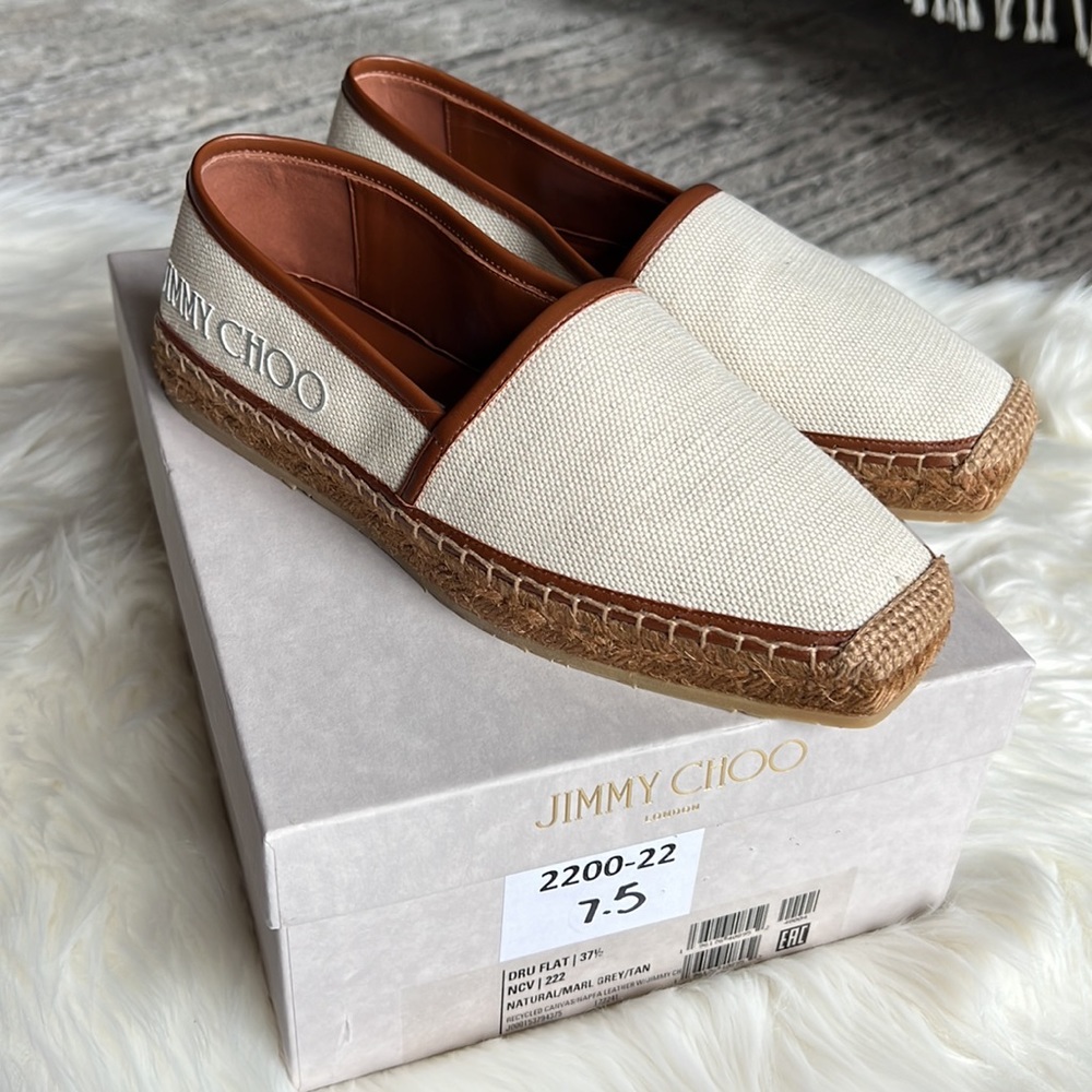 JIMMY CHOO, Dru flat Espadrille, NWT! Adorable!!! Size 7.5